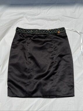 Angela & Alison Black Pencil Skirt with Beaded Waist